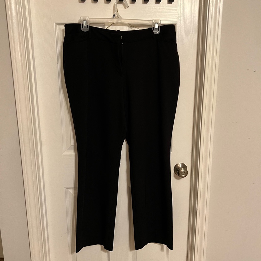 Black dress slacks with pockets and belt loops
